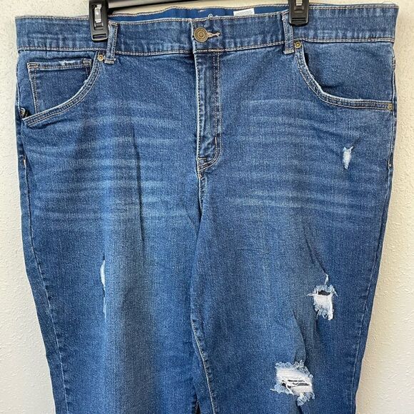 Terra & Sky Boyfriend Cropped Denim Jeans Size 20W EUC - Picture 2 of 5
